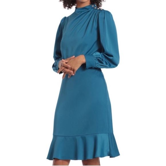 Maggy London Blouson Sleeve Flounce Dress